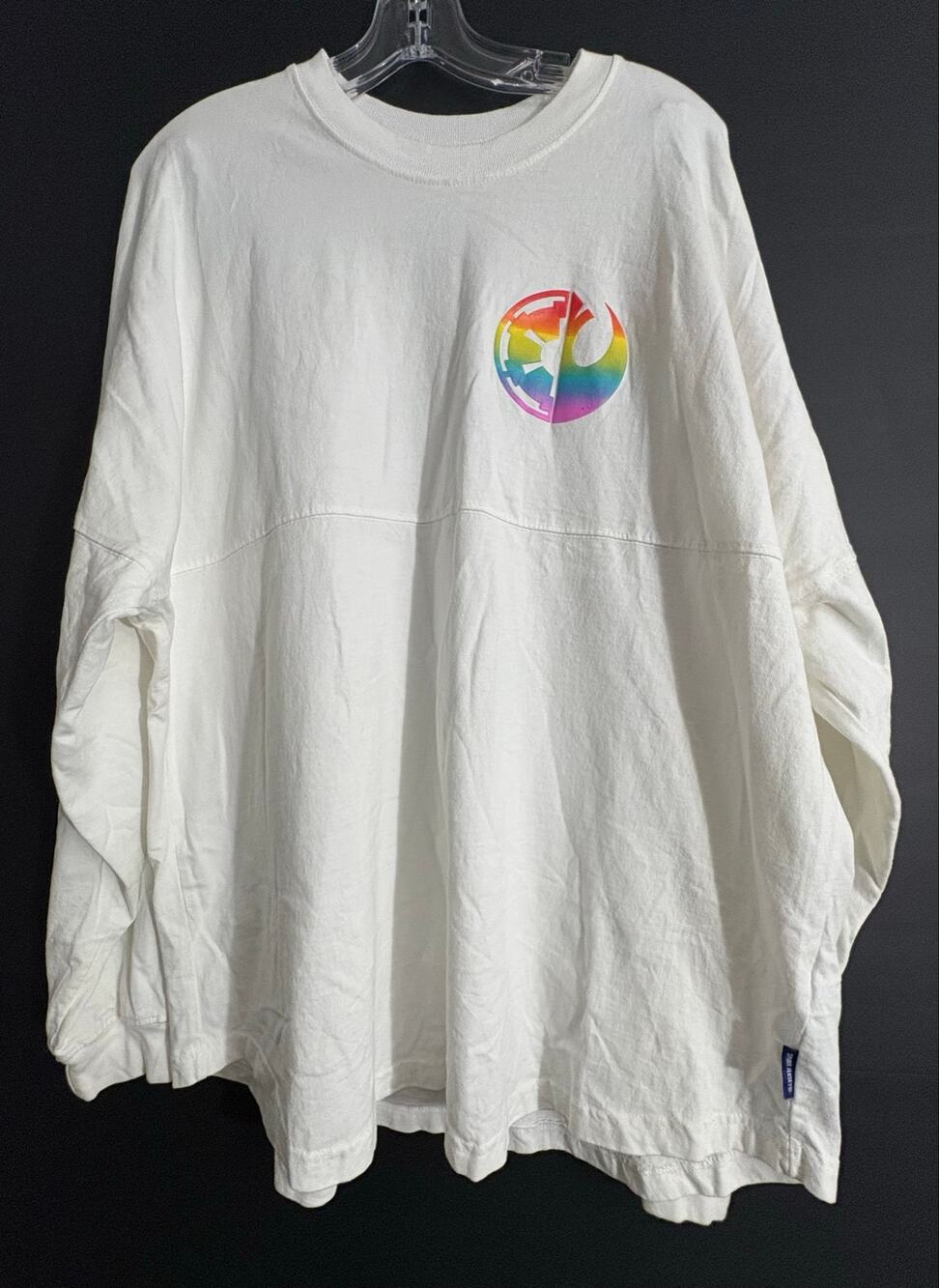 Disney Star Wars Pride Spirit Jersey White Rainbow Believe Belong Be Proud